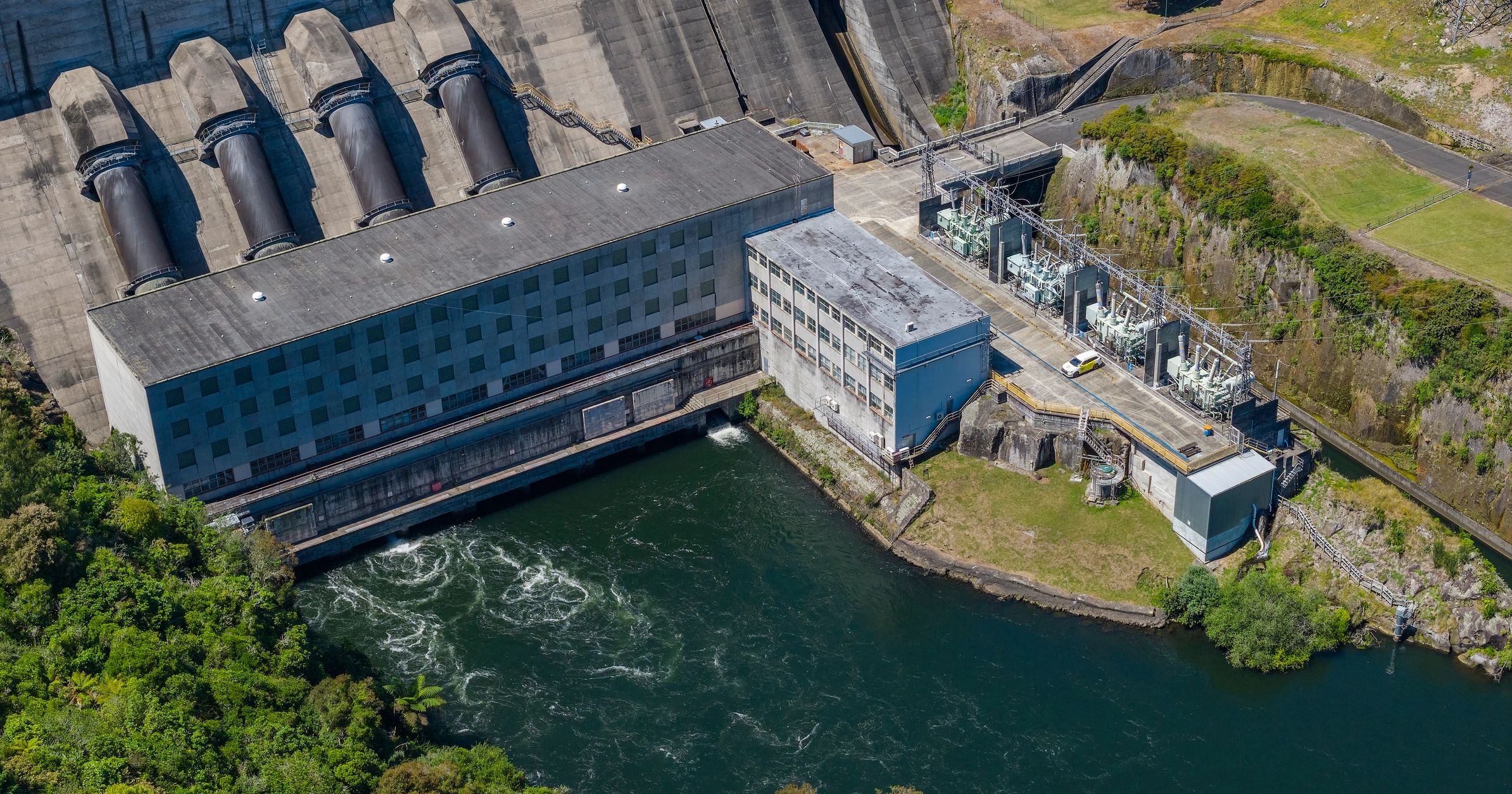 Hydroelectric power and water infrastructure representing energy and water engineering