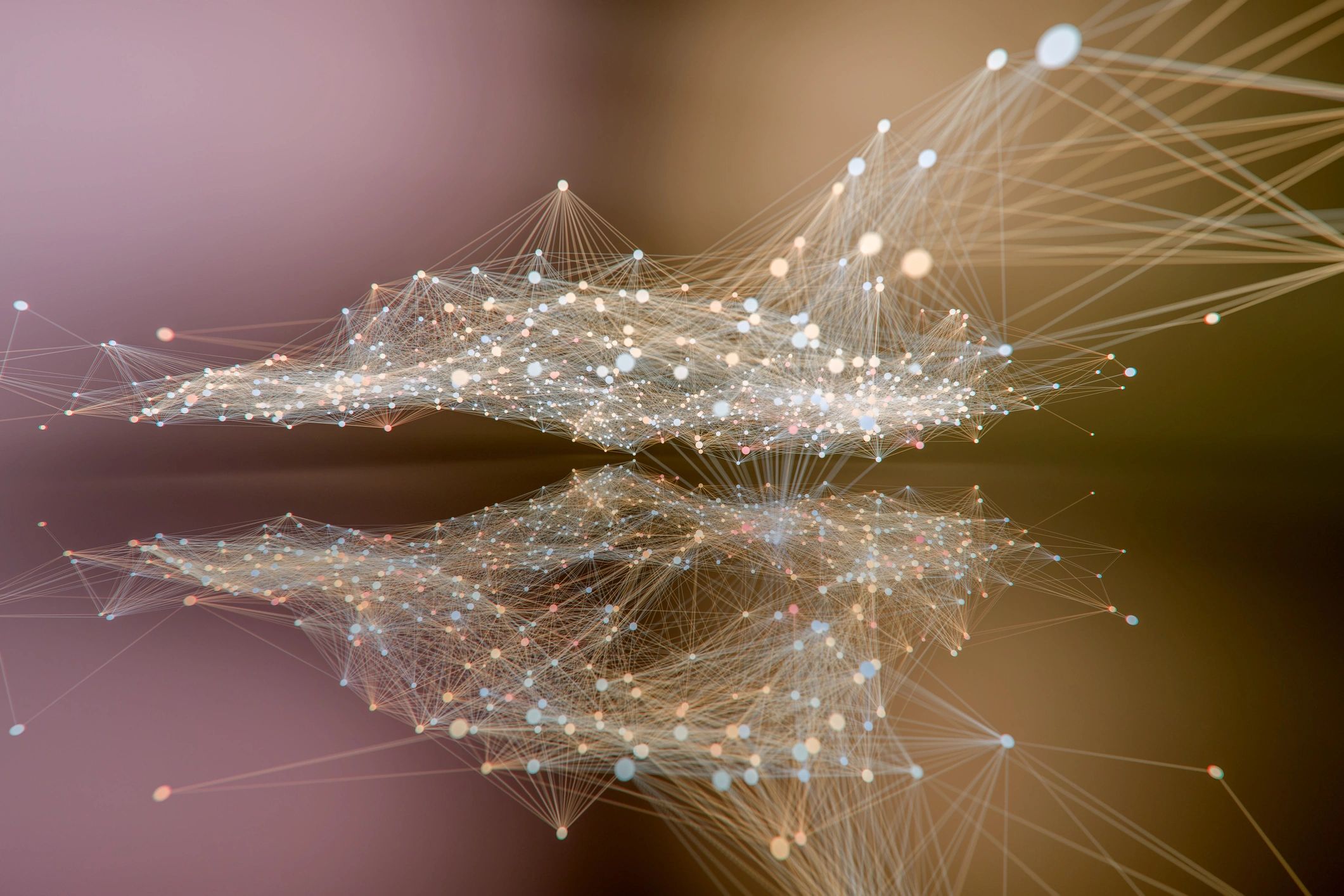 Abstract network and data particles representing ICT, BPM, and e-government solutions